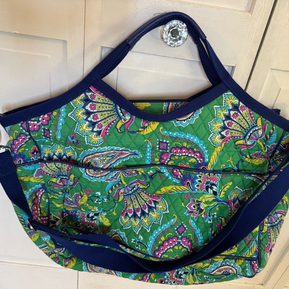 Vera Bradley Green and Blue Paisley Tote - Picture 2 of 3